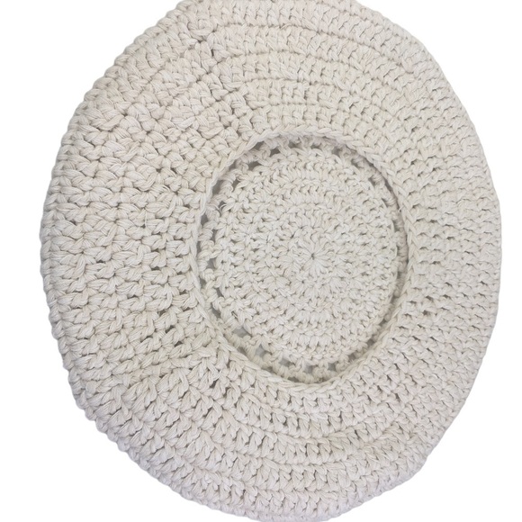 NWT NEW Free People Darla Crochet Beret Ivory White One Size main image 14